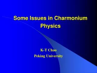 Some Issues in Charmonium Physics