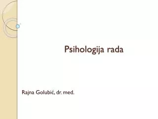 psihologija rada