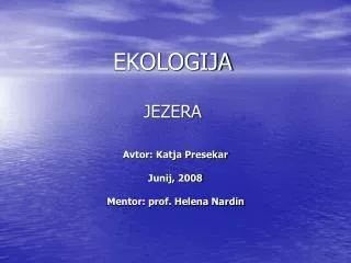 ekologija jezera