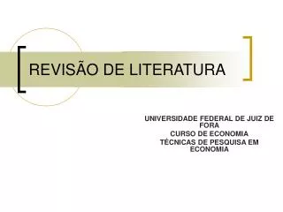revis o de literatura