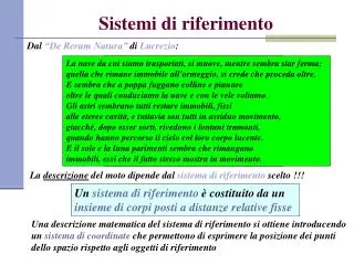 sistemi di riferimento