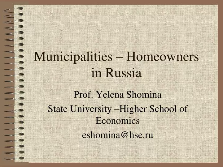municipalities homeowners in russia