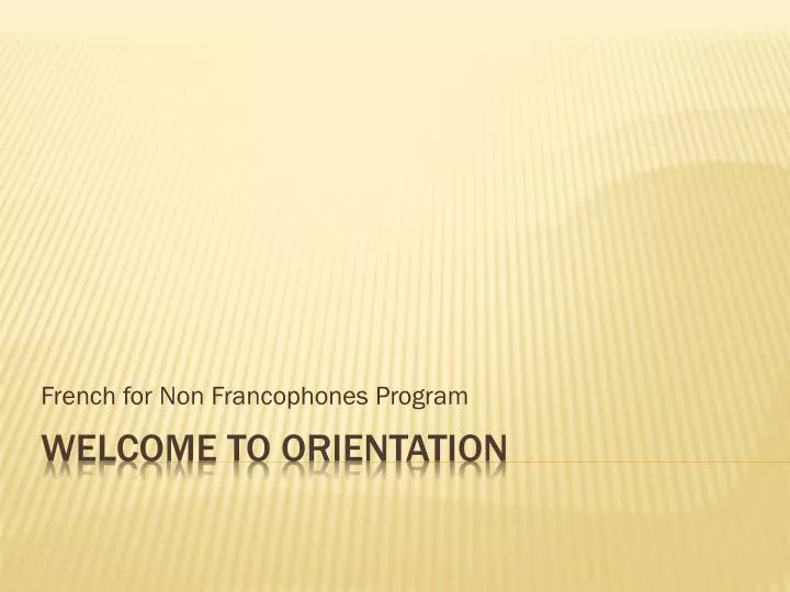 french for non francophones program