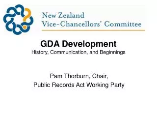 GDA Development History, Communication, and Beginnings
