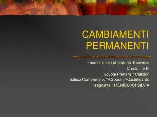 cambiamenti permanenti