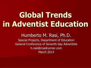 Global Trends in Adventist Education