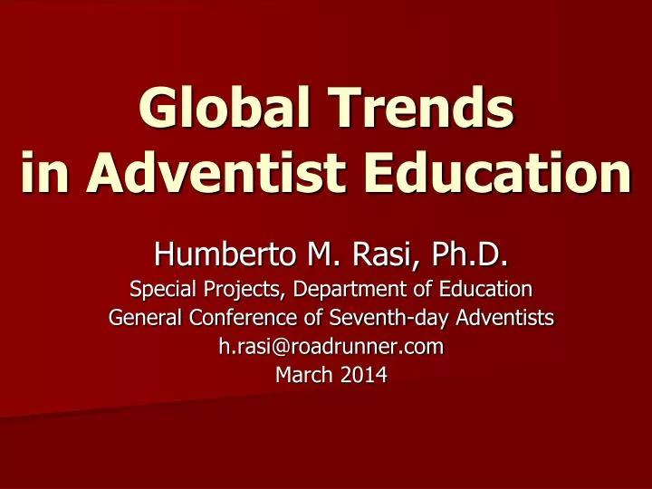 global trends in adventist education