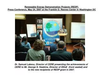Renewable Energy Demonstration Projects (REDP)