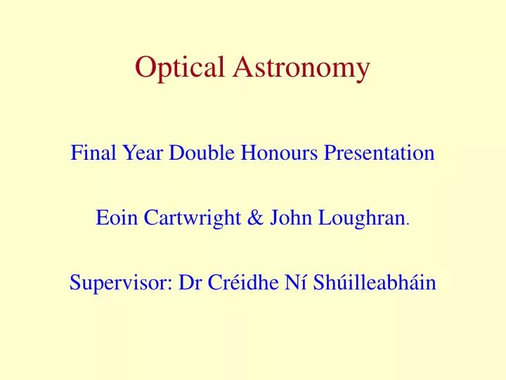 optical astronomy