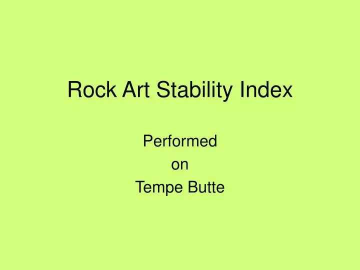 rock art stability index