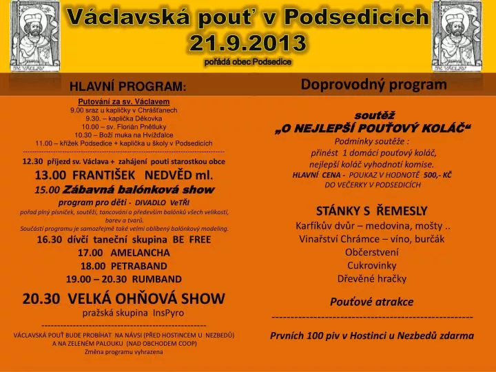 v clavsk pou v podsedic ch 21 9 2013 po d obec podsedice