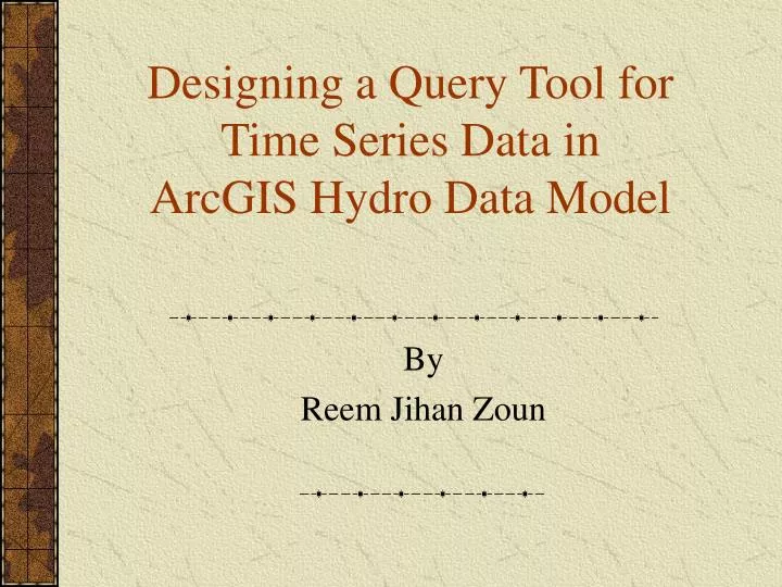 designing a query tool for time series data in arcgis hydro data model