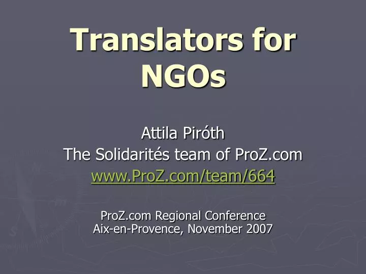 translators for ngos