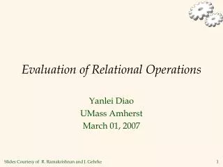 evaluation of relational operations