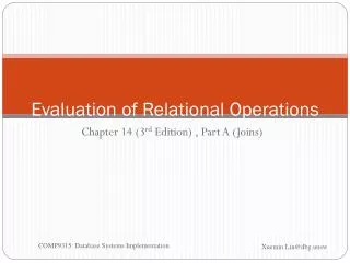 evaluation of relational operations