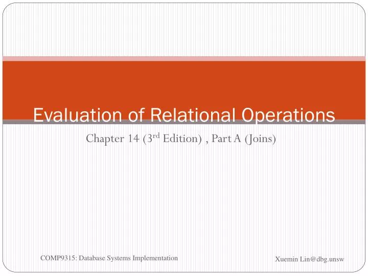 evaluation of relational operations