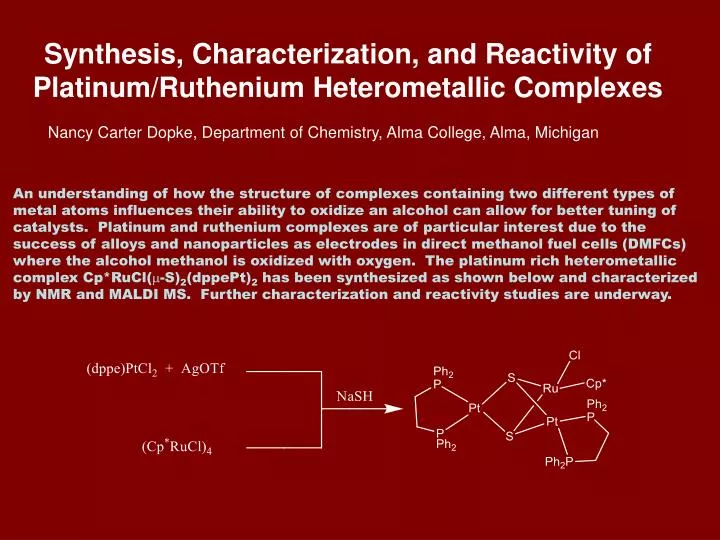 synthesis characterization and reactivity of platinum ruthenium heterometallic complexes