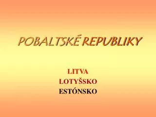 pobaltsk republiky