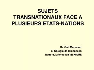 sujets transnationaux face a plusieurs etats nations