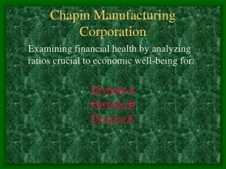 Chapin Manufacturing Corporation