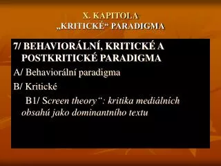 x kapitola kritick paradigma