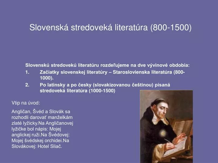 slovensk stredovek literat ra 800 1500