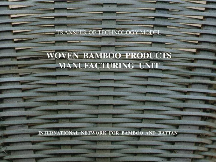 transfer of technology model woven bamboo products manufacturing unit