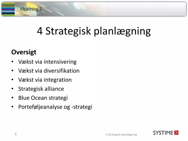 4 strategisk planl gning