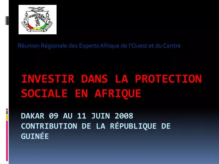 r union r gionale des experts afrique de l ouest et du centre