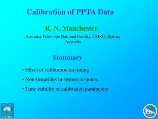 Calibration of PPTA Data