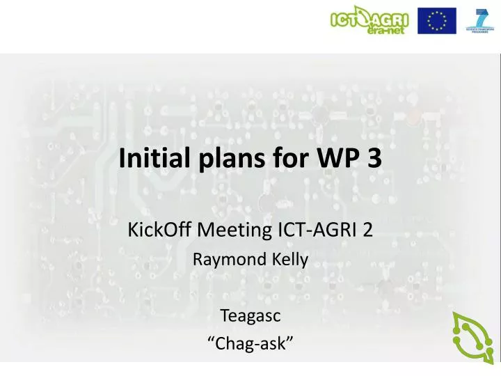 initial plans for wp 3