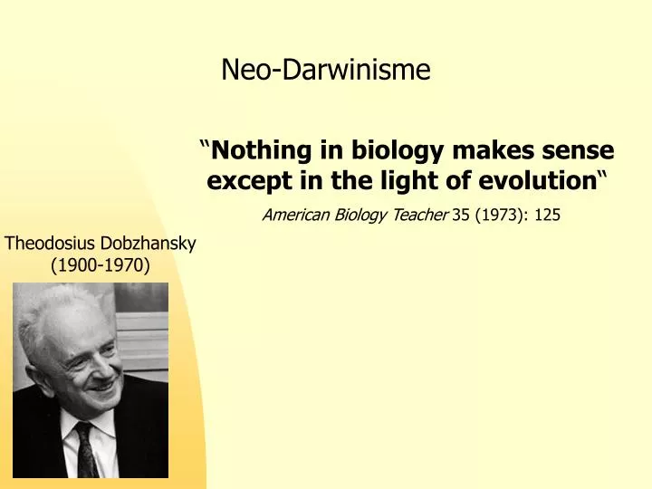 neo darwinisme