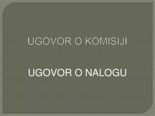 ugovor o komisiji