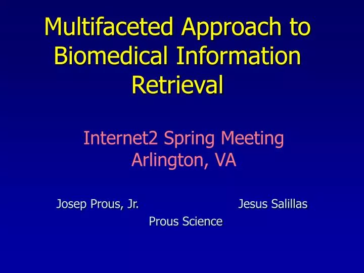 multifaceted approach to biomedical information retrieval