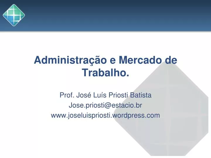 administra o e mercado de trabalho