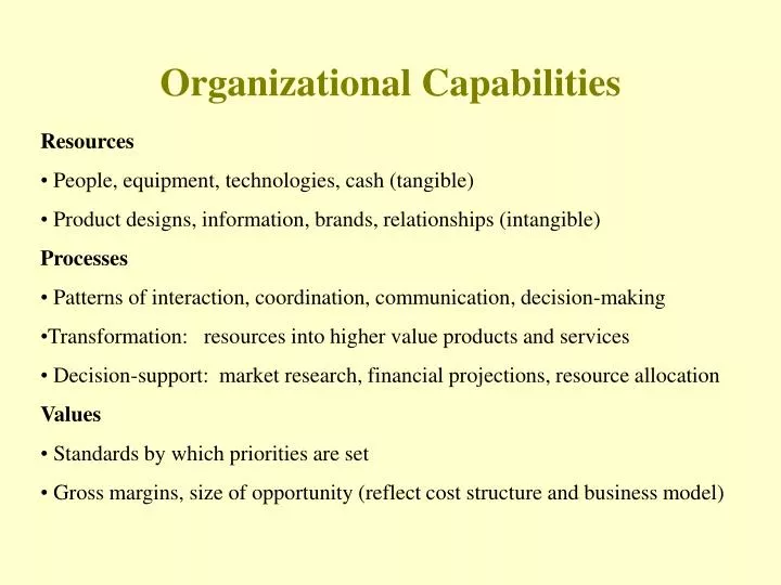 organizational capabilities