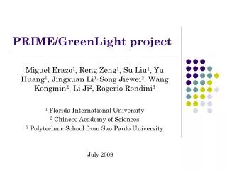 PRIME/GreenLight project