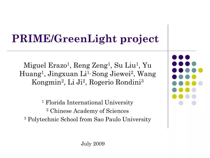 prime greenlight project