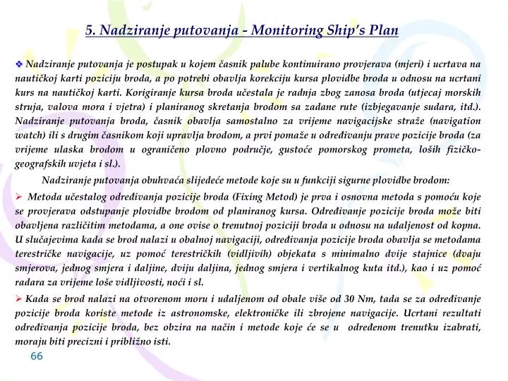 5 nadziranje putovanja monitoring ship s plan