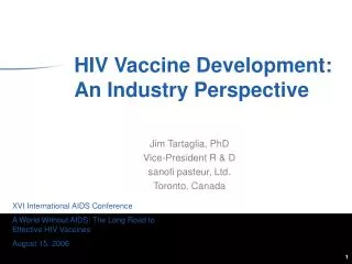 HIV Vaccine Development: An Industry Perspective