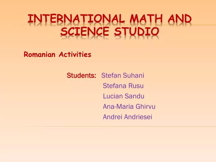 international math and science studio