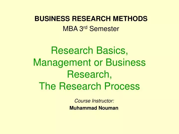 research basics management or business research the research process