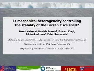 Is mechanical heterogeneity controlling the stability of the Larsen C ice shelf?