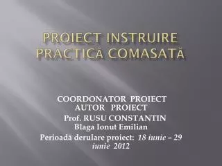 proiect instruire practic comasat