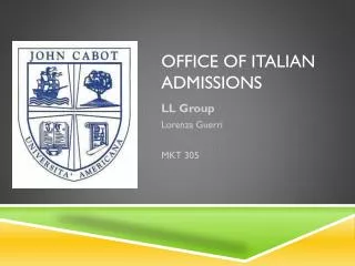 Office of italian admissions