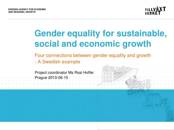 gender equality for sustainable social and economic growth