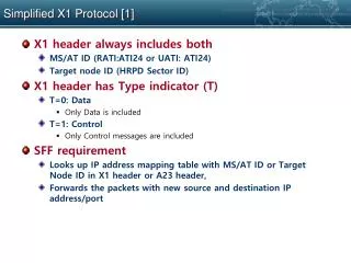 Simplified X1 Protocol [1]