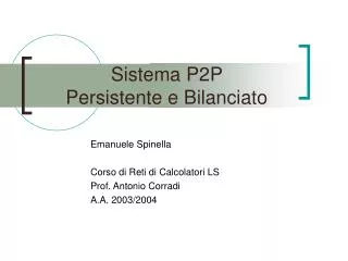 sistema p2p persistente e bilanciato