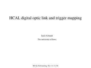 HCAL digital optic link and trigger mapping