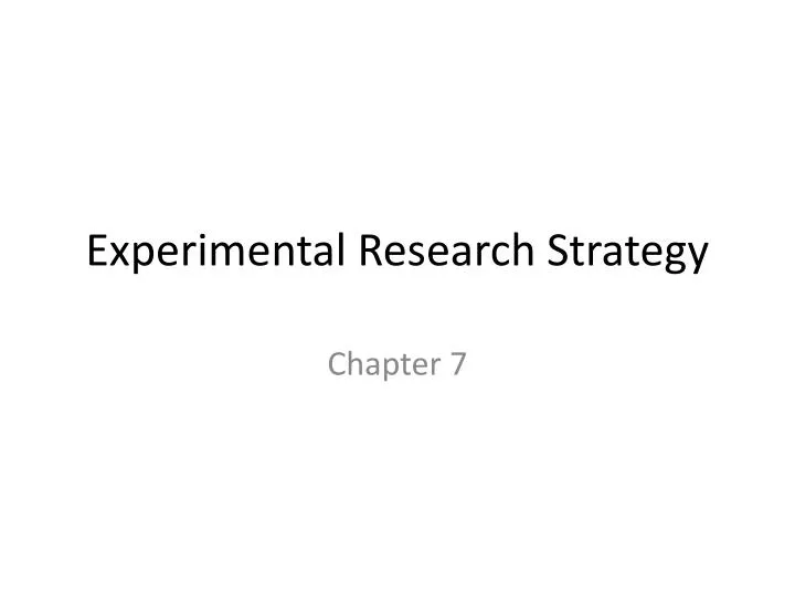 experimental research strategy